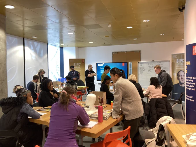A busy session as attendees find and select images for their mood boards