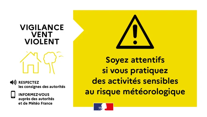 Soyez attentifs si vous pratiquez des activités sensibles au risque météorologique. 