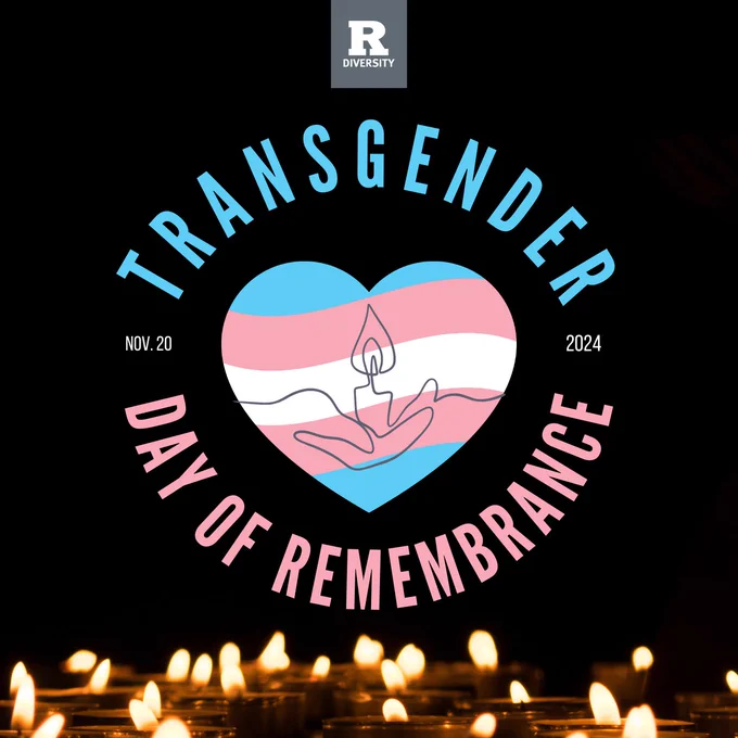 Transgender Day of Remembrance. Nov. 20, 2024. Rutgers Diversity logo.