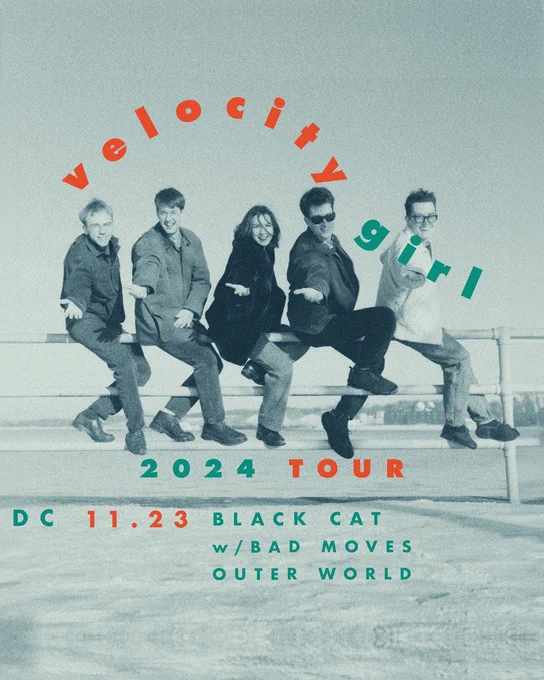 flyer for show at Black Cat this Saturday November 23 w/ Velocity Girl, Bad Moves and Outer World