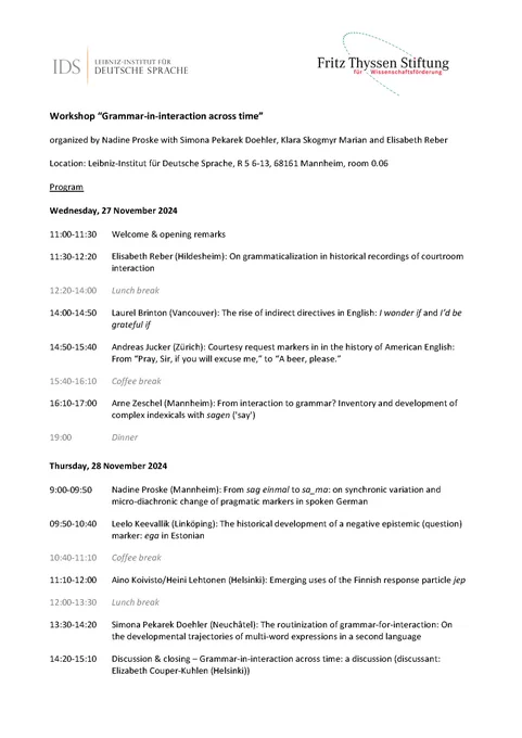Abgebildet ist das Programm zum Workshop, das ebenfalls über den im Post gesetzten Link abrufbar ist.