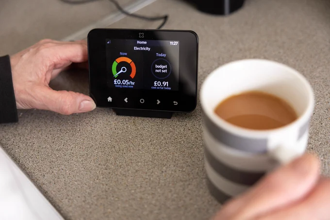 Photograph of a smart meter on a counter top