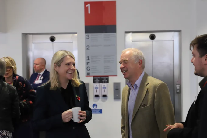 Hannah Blythyn in conversation with Prof Richard Clarkson.