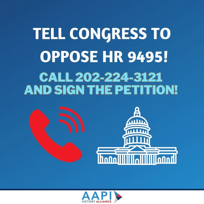 Graphic with phone and Capitol dome for folks to call 202-224-3121 tell their reps to oppose HR 9495