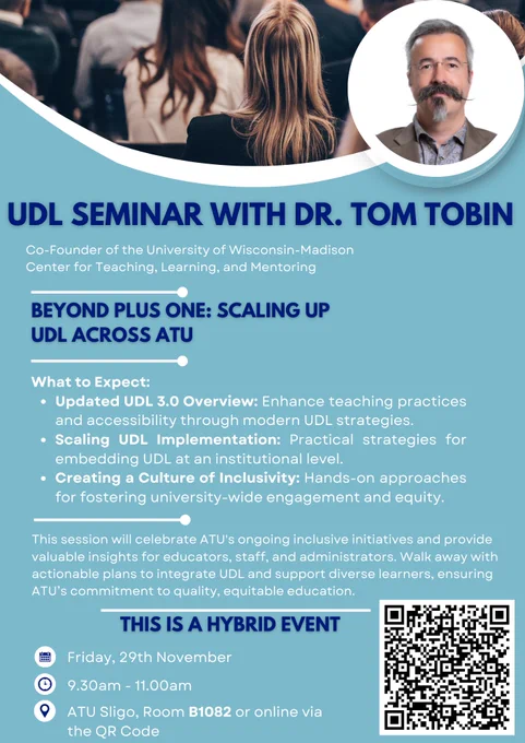 Advert with details of Tom Tobin Seminar in ATU Sligo 29th November
