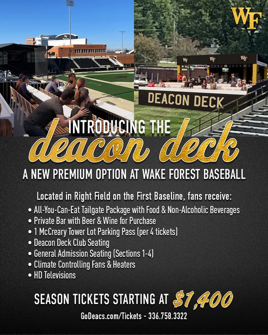 Wake Forest Baseball Deacon Deck Graphic