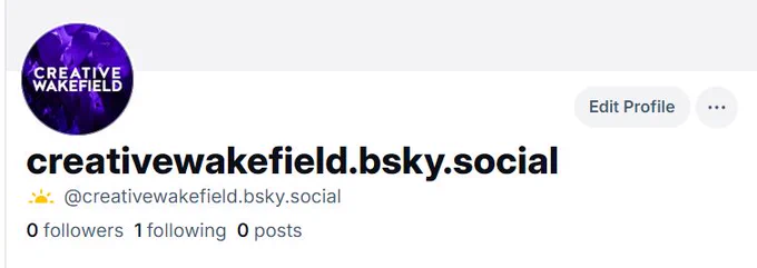 An image of our new BlueSky account creativewakefield.bsky.social
