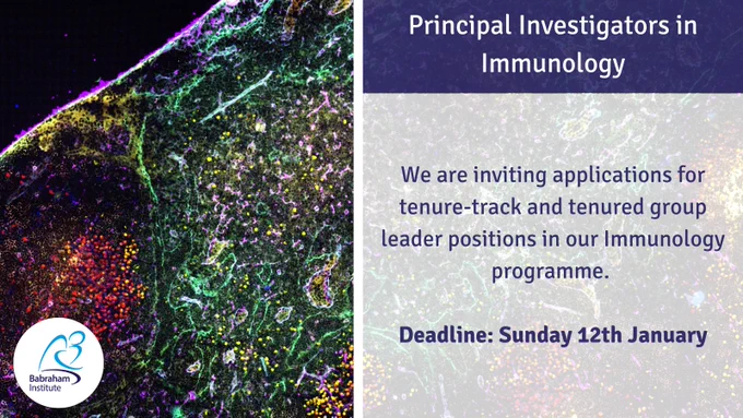 We are inviting applications for tenure-track and tenured group leader positions in our Immunology programme. 
 
Deadline: Sunday 12th January