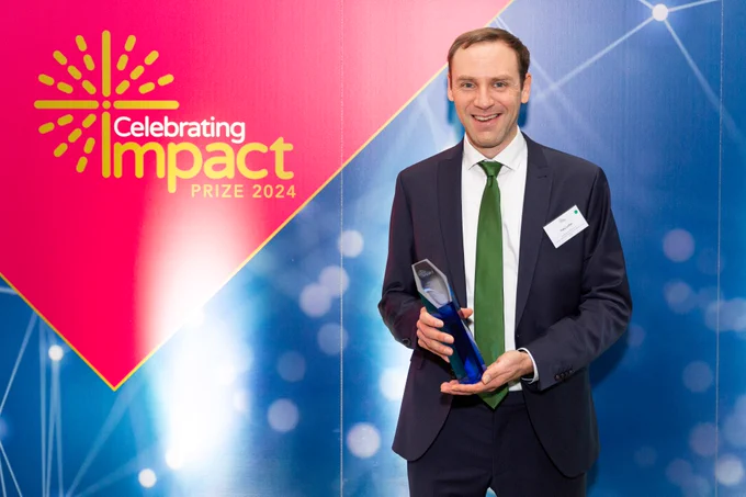 Outstanding Early Career Impact winner, Dr Timo Leiter, London School of Economics and Political Science.

Image credit: Anthony Sajdler