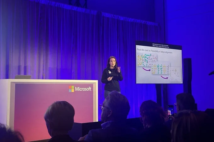 Meagan Gentry speaking at Microsoft Ignite