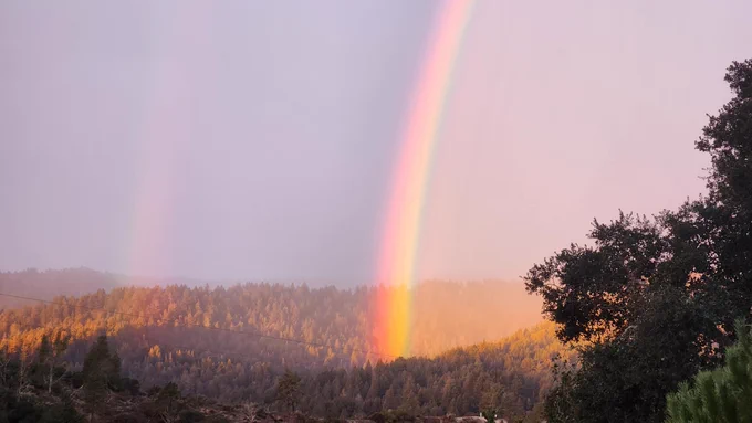 Double rainbow over the Santa Cruz Mountains