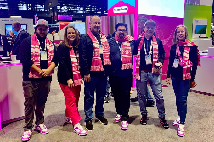 Insight teammates wearing scarves