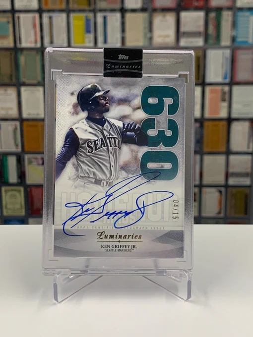 2019 Topps Luminaries Baseball:
Home Run Kings Autographed Card - Ken Griffey Jr., Seattle Mariners
630 - Career Home Run Total
04/15