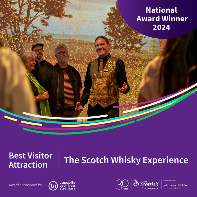Social media tile to announce The Scotch Whisky Experience as winner of Best Visitor Attraction at the Scottish Thistle Awards
