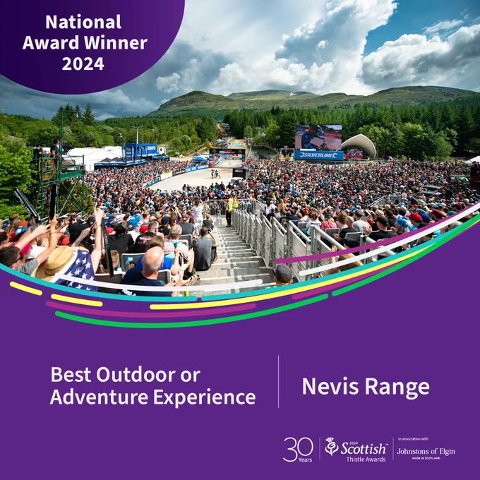 Social media tile to announce Nevis Range as winner of the Best Outdoor or Adventure Experience at the Scottish Thistle Awards