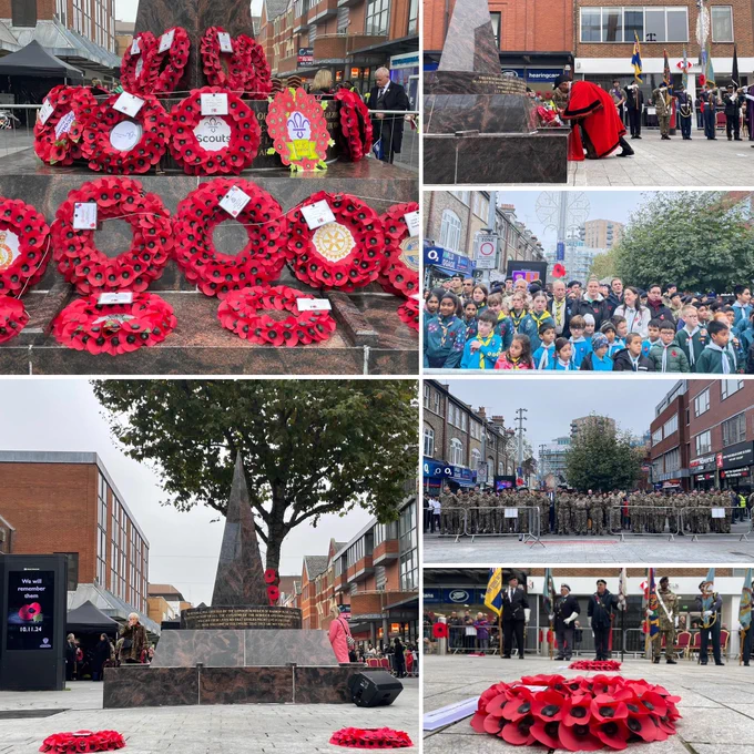 Collage of pics from Remembrance Sunday