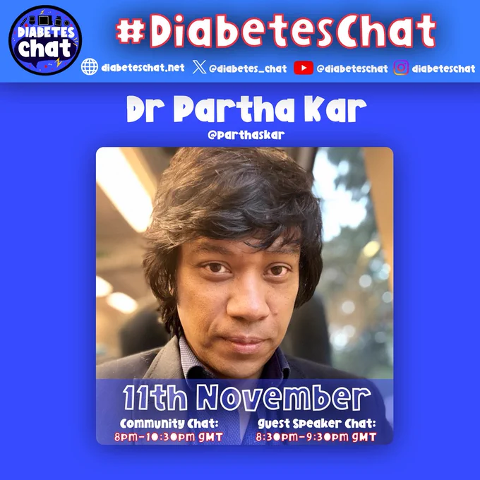 #DiabetesChat guest speaker poster with Partha Kar