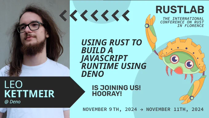 Leo Kettmeir at RustLab, the International Conference on Rust in Florence, November 9th, 2024 - November 11th 2024 
