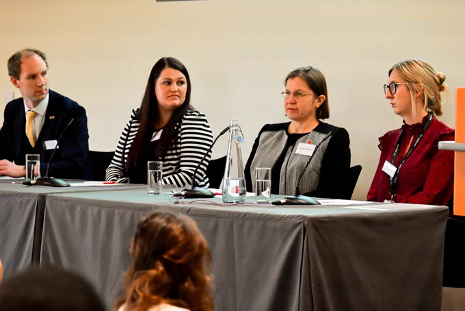 Digital skills and AI panel discussion at event