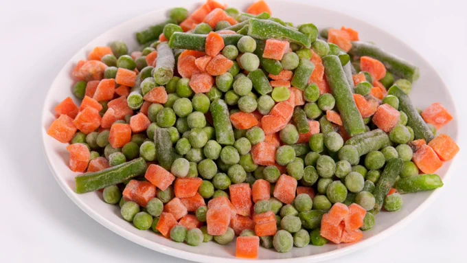 Frozen vegetables for menestra.