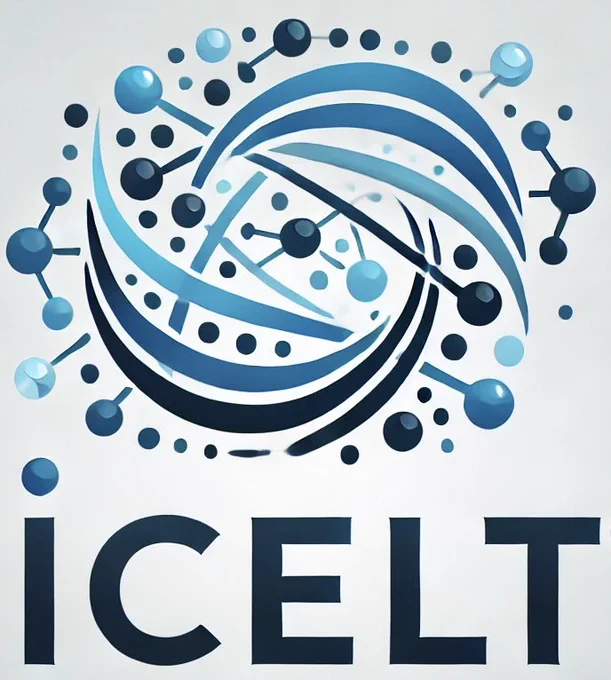 Logo of ICELT which shows some swirly lines and some dotes and straight lines in shades of blue to represent interconnections and transitions, and the complexity of various transitions. The edges are lose to show that this is an open and welcoming community looking for others to join us.