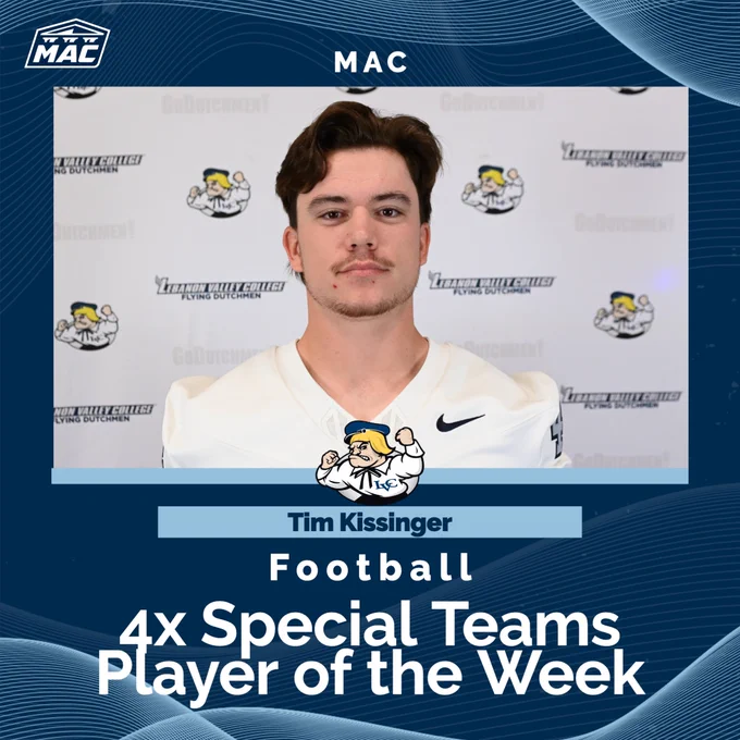 Tim Kissinger Football Player of the Week graphic