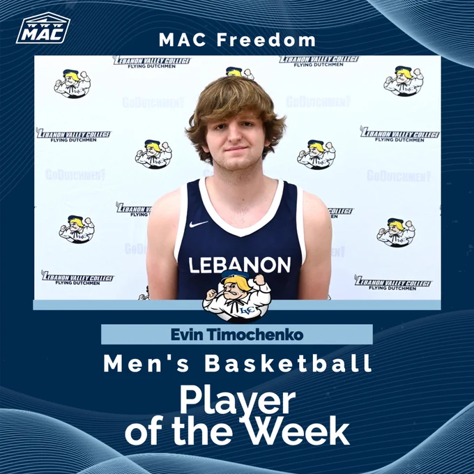Evin Timochenko Men's Basketball Player of the Week graphic
