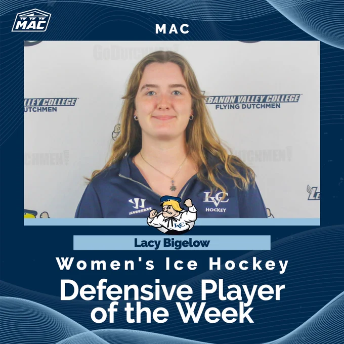 Lacy Bigelow Women's Ice Hockey Player of the Week graphic