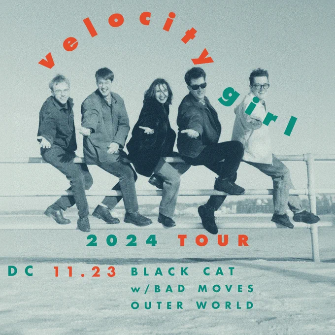 flyer for Velocity Girl, Bad Moves and Outer World at Black Cat on November 23