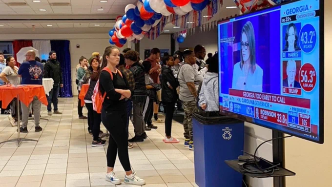 Gallaudet University hosts election night watch party on Tuesday, Nov. 5, 2024.

