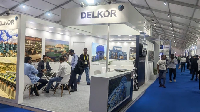 The busy DELKOR booth at the 17th International Mining and Machinery Exhibition (IMME) in Kolkata (India).