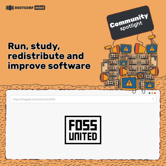 Announcing @fossunited as the community partner for @rootconf Mini 2024!