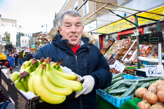 John Papworth, a greengrocer at Chapel Market and winner of Trader of the Year


