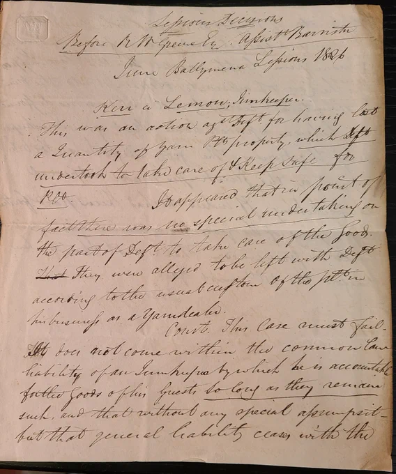 From the notebook of Judge Perrin.