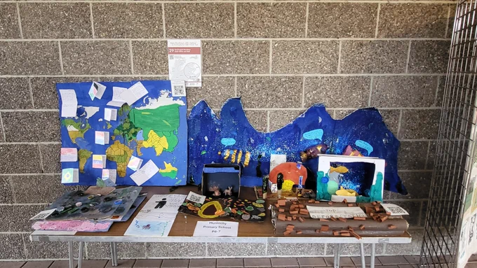 Climate change art installation as part of the Art for Action project at Mock COP29 