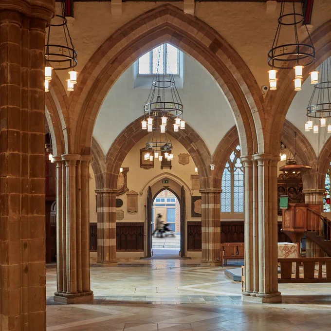 Inside the newly restored Leicester Cathedral