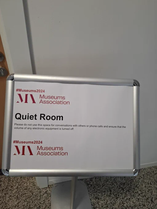 Quiet Room sign. It reads: "quiet room: please do not use this space for conversations with others or phone calls and ensure that the volume of any electronic equipment is turned off".