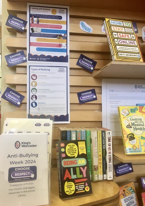 Library display with anti-bullying resources