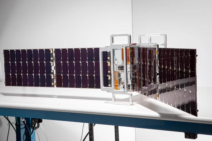 This image shows one of two shoebox-size CubeSats that make up NASA's PREFIRE.