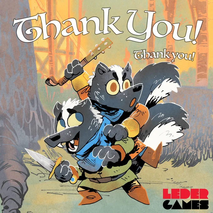 Two really hyped up skunks say Thank you!