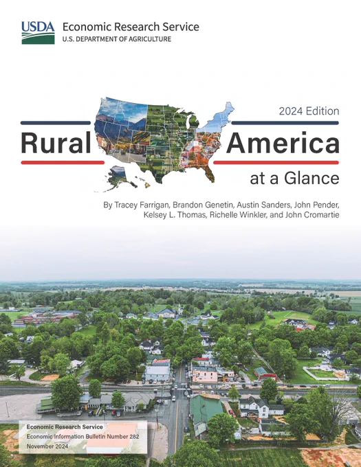 The cover a report titled Rural America at a Glance 2024 Edition.