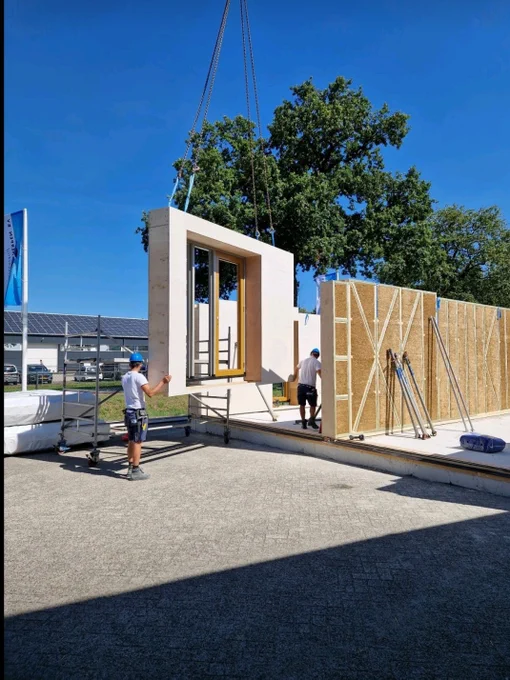 strawbale timber modules with get assembled on site