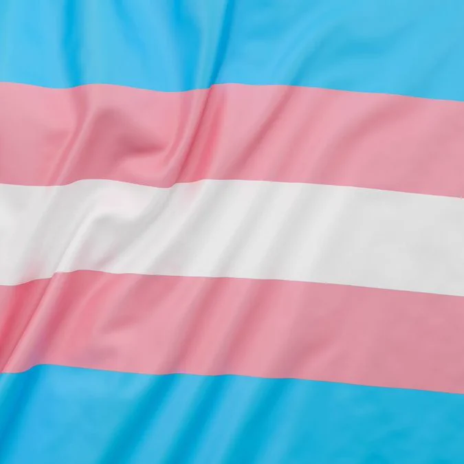 Transgender Pride flag, with five pink, blue and white stripes