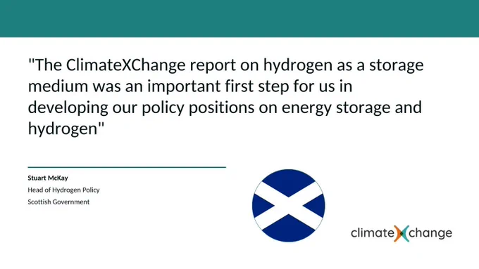 “The ClimateXChange report on hydrogen as a storage medium was an important first step for us in developing our policy positions on energy storage and hydrogen”

– Stuart McKay, Head of Hydrogen Policy at the Scottish Government