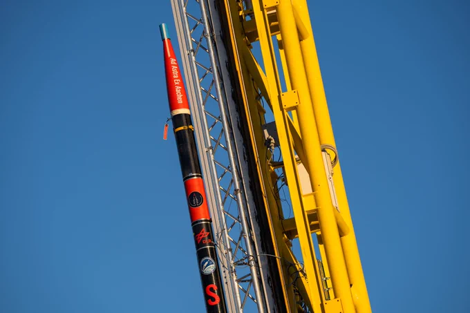 Rakete auf Abschussstation