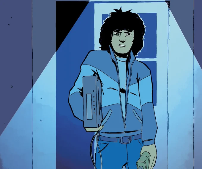 Thumper wearing a stylish tracksuit, a VCR tucked under his arm.