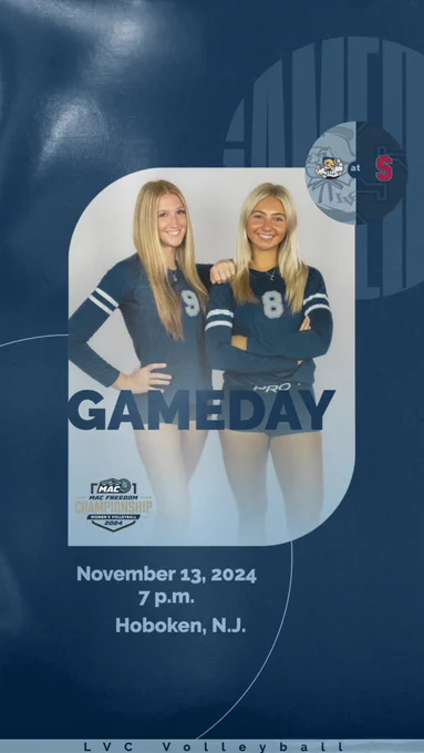 LVC Volleyball gameday graphic vs. Stevens
