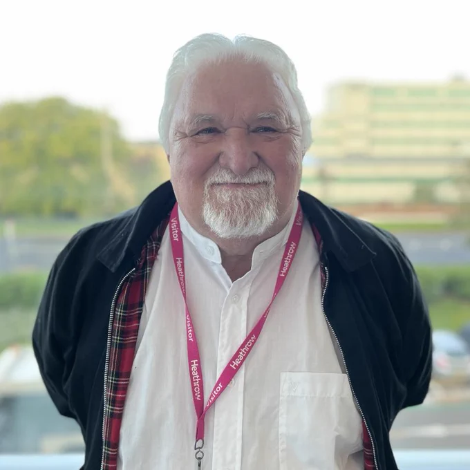 A picture of Graham at an event earlier this year in Heathrow Airport. 