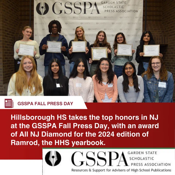 Image of students with award; text from post, and GSSPA logo
