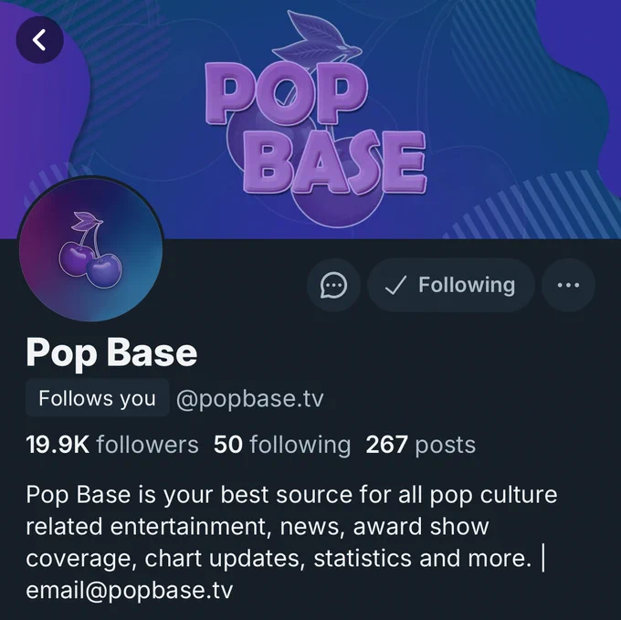 Pop Base's Bluesky account